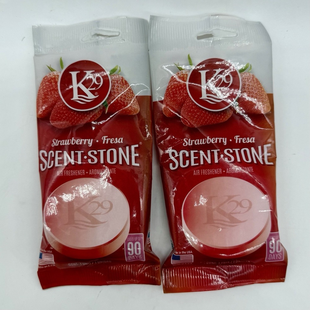 K29 Scent Stone Air Freshener Strawberry Fresa Lot of 2 Long Lasting 90 Days USA